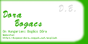 dora bogacs business card